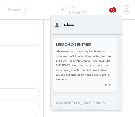 Risk and lesson notification mockup